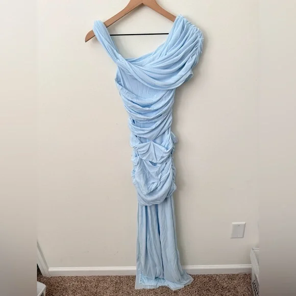 NWT Deme by Gabriella Alba Maxi Long Dress in Ice Blue Size XS - Picture 3 of 5